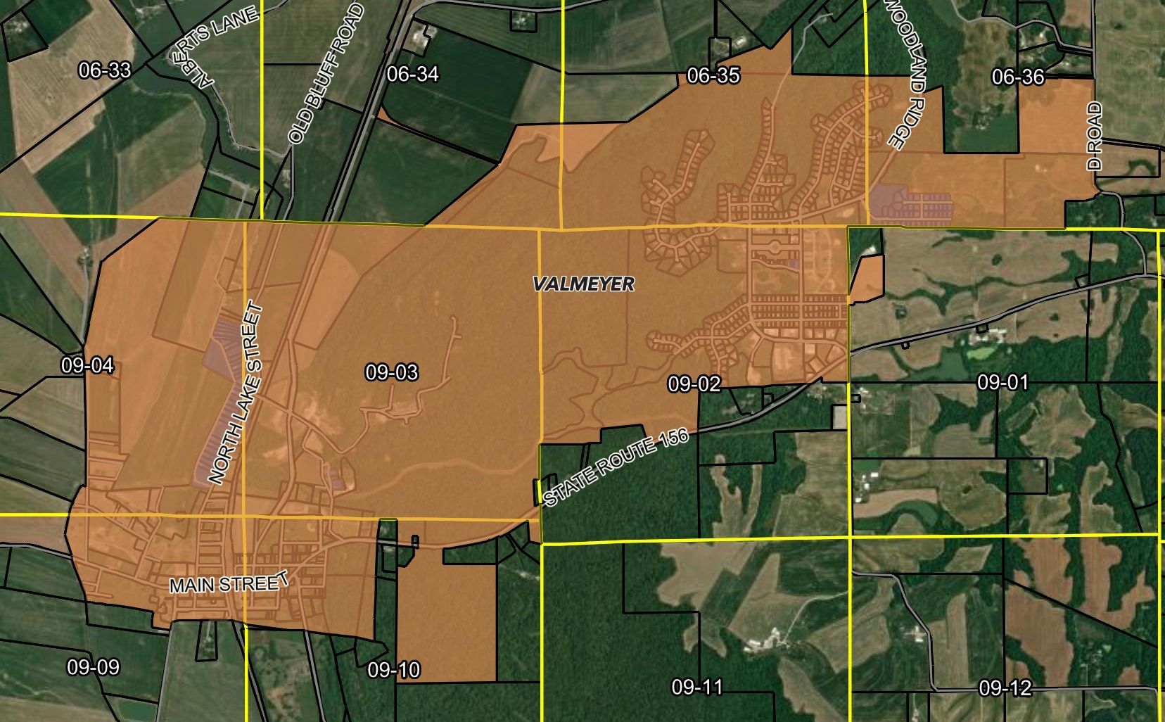Valmeyer Aerial Complete Village Limits